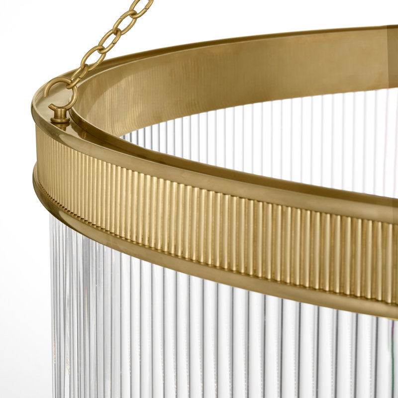 Menil 4 - Light LED Chandelier, Soft Brass
