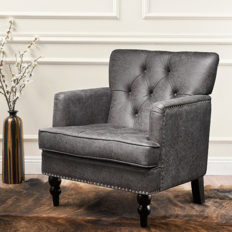 Chaise avec accoudoirs, fauteuil d'appoint, fauteuil de lecture et fauteuil, Microfibre ardoise / microsuède