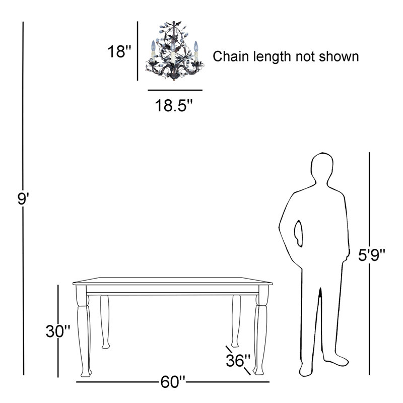 Cassell 3 - Light Dimmable Classic / Traditional Chandelier, Oil Rubbed Bronze