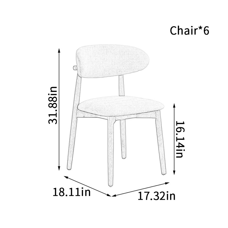 Chaises de salle à manger en tissu chenille simple et confortable