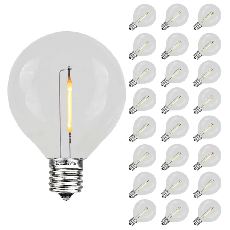 Kerstie 25 - Ampoule de rechange G40 de 2,25 po de hauteur par 1,5 po de largeur, Transparent