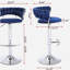 Ensemble de tabourets de bar 2 pièces, avec repose-pieds chromés et velours à hauteur ajustable avec tabouret de bar minimaliste chromé-1112000243