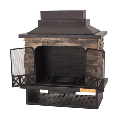 Darby Home Co Pirtle Steel Wood Burning Outdoor Fireplace & Reviews ...