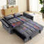 Lit moderne en velours, 31 pliables, dossier réglable, table d'appoint avec sac de rangement et coussins, revêtement gris foncé, confort de vie