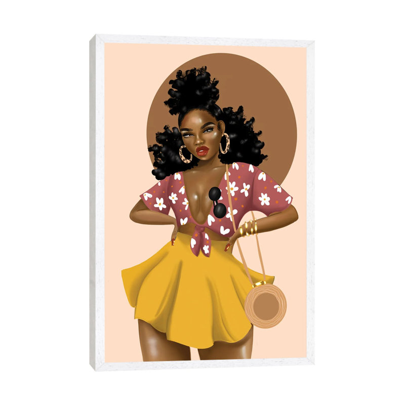 Shaneice Golden by Zola Arts - Print on Canvas, 101.6 cm H x 66.04 cm W, White Framed