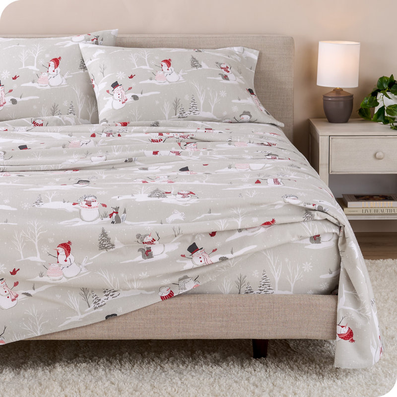 Ensemble de draps en flanelle de coton, Ensemble de draps pour très grand lit californien