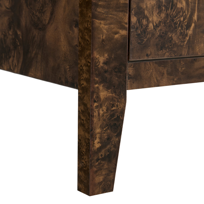 Table de chevet 2 tiroirs Dorne, Brun