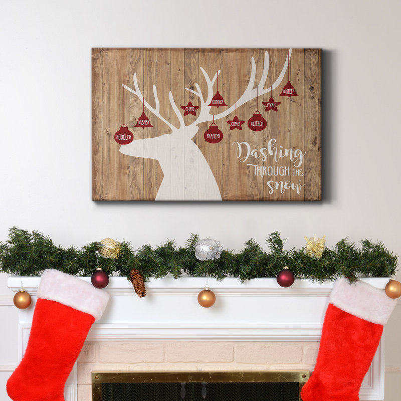 Toile tendue avec châssis Dashing Through The Snow - prête à être accrochée, H 18 po x l 12 po x P 1 po