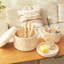 Panier de rangement circulaire avec couvercle, ensemble de deux petits paniers de rangement, panier de rangement en corde de coton