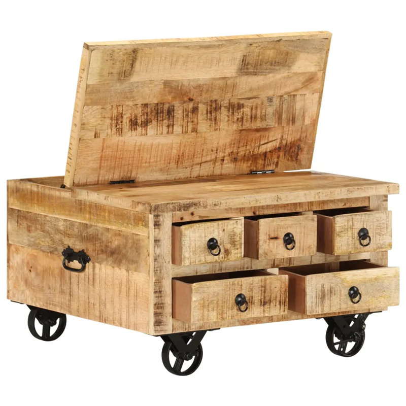 Burkhalter Rough Mango Wood Coffee Table with Storage