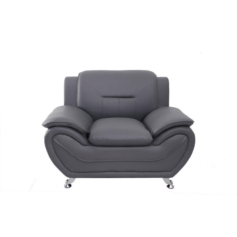 Sanuel Faux Leather Club Chair, Gray