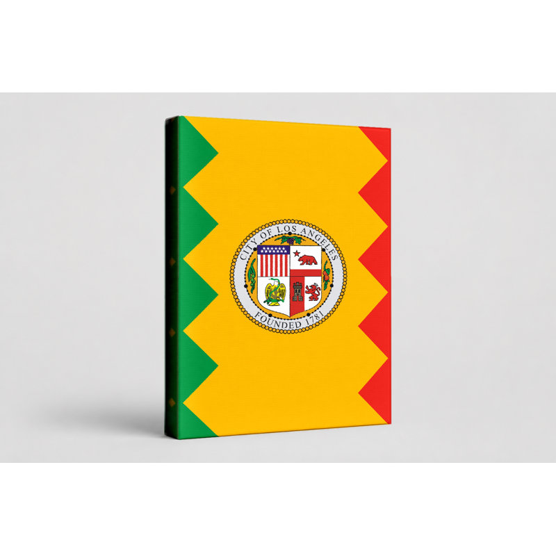 Los Angeles City Flag - Art mural officiel sur toile, H 14 po x l 11 po