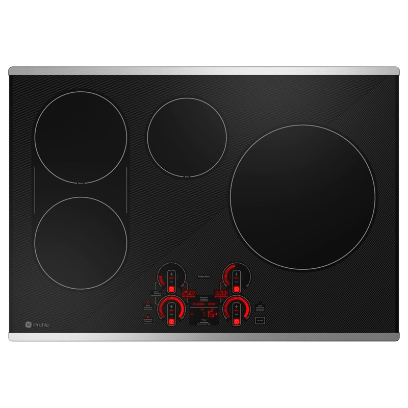 Induction Cooktop with 4 Elements, Stainless Steel