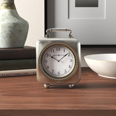 Kegan Tabletop Clock in Antique Pewter