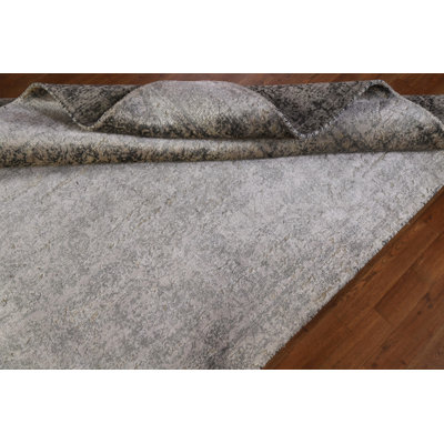 100% Silk Abstract Area Rug 6x8