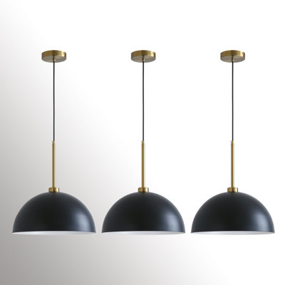 Paquet de 3 luminaires suspendus surdimensionnés noirs de 15 po
