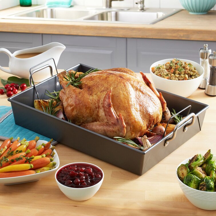 Chicago Metallic Professional Non-Stick Roaster with Handles and Non-Stick  Rack, 17-Inch-by-12-Inch Wayfair