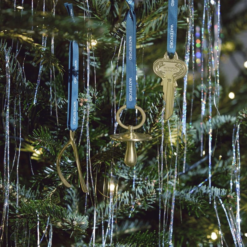 Christmas Wishbone Golden Ornament