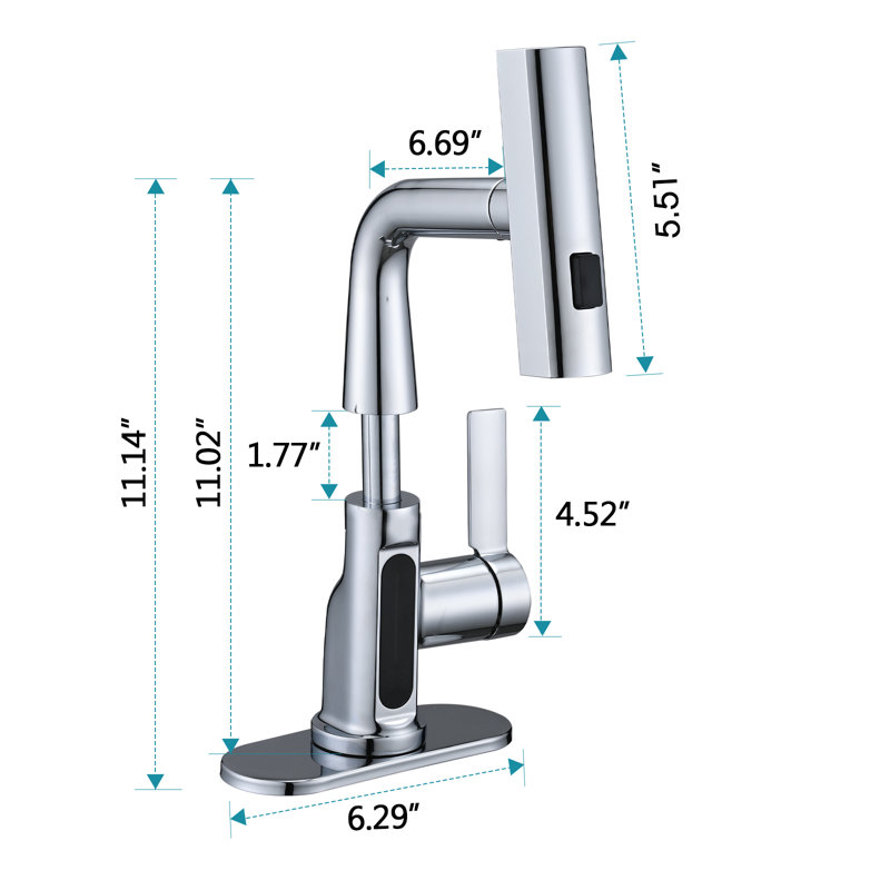 Single-Hole Single-handle Bathroom Faucet, Chrome
