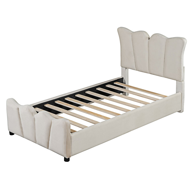 Lit plateforme tapissier Tyliek, Double, Gris