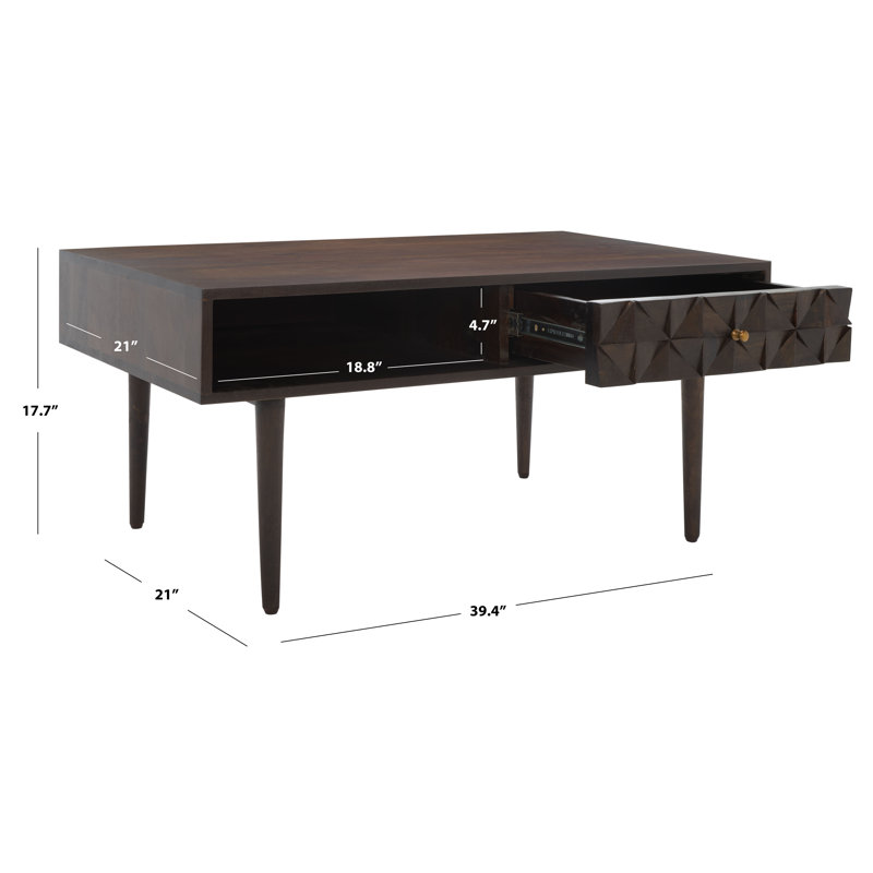 Lexington Walnut and Metal Coffee Table with Storage
