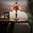 Lootens  Tiffany Table Lamp Red/Blue/Green/Orange Stained Glass Rose Flowers LED Bulb Included 12"W*12"D*19"H