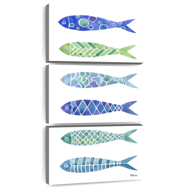 Lignée de poissons de la Baltique, H 38 po x l 18 po