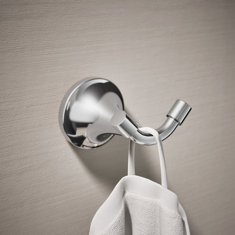 Tone Wall Mounted Robe Hook, Polished Chrome