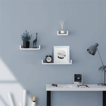 Adhesive Floating Shelves Non-Drilling, Set of 3, Display Picture