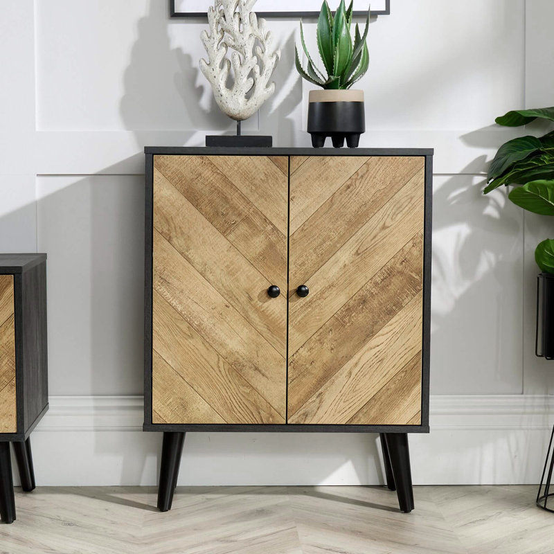Reiffton 62.5cm Wide 2 Door Internal Shelf Sideboard Unit, Black