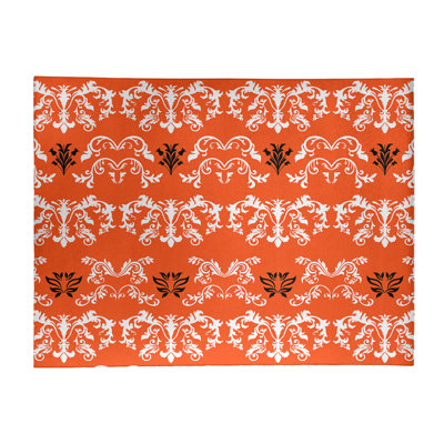 Tapis orange / blanc Damask
