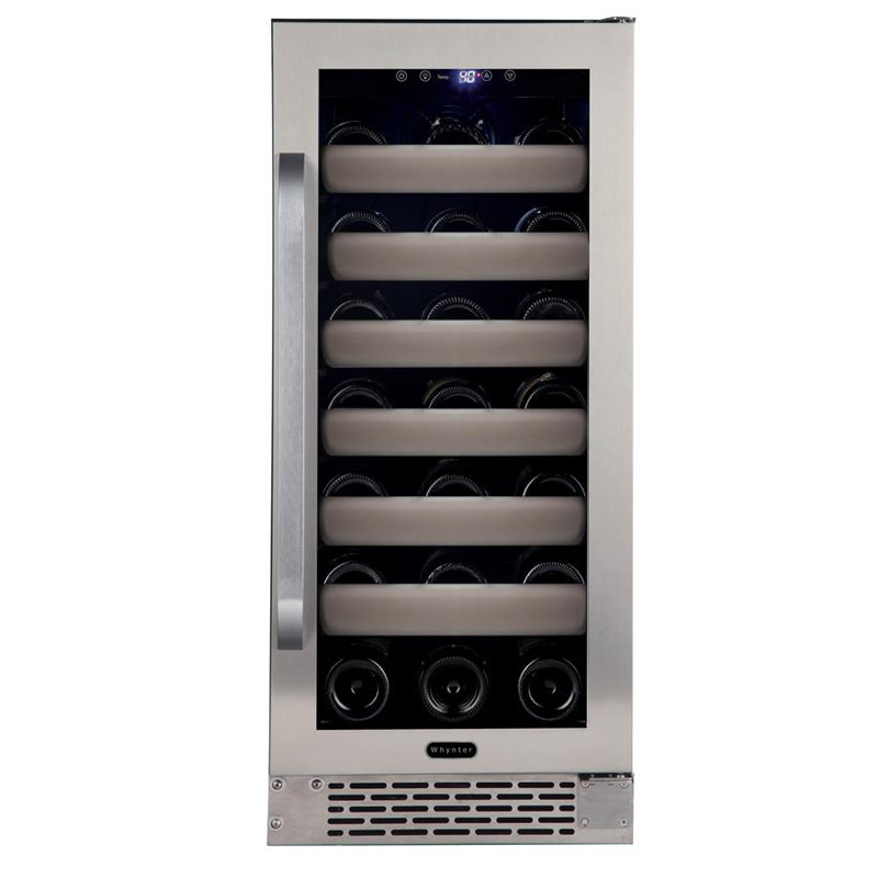 Whynter Elite 15'' width 33 Bottle Built-In Wine Refrigerator with Seamless Stainless Steel Door