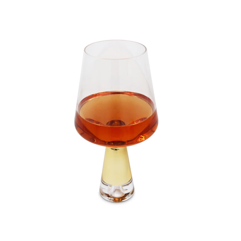 Ensemble de 6 verres à vin avec tige dorée, 12