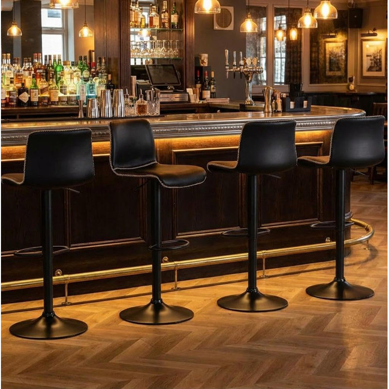 Tabourets de bar pivotants avec dossier et repose-pieds, tabourets à hauteur réglable pour îlot, tabourets à hauteur de bar pour îlot de cuisine
