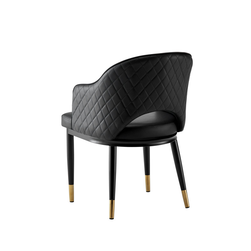 Chaise d'intérieur en acier avec assise et dossier en vinyle, Noir
