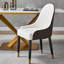 Ensemble de 2 chaises de salle à manger en cuir PU - blanc et brun, paire de métal Mid-Century (de 2) multi-usage