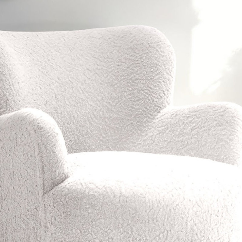 Fauteuil d'appoint rembourré Sabrina Boucle, Blanc