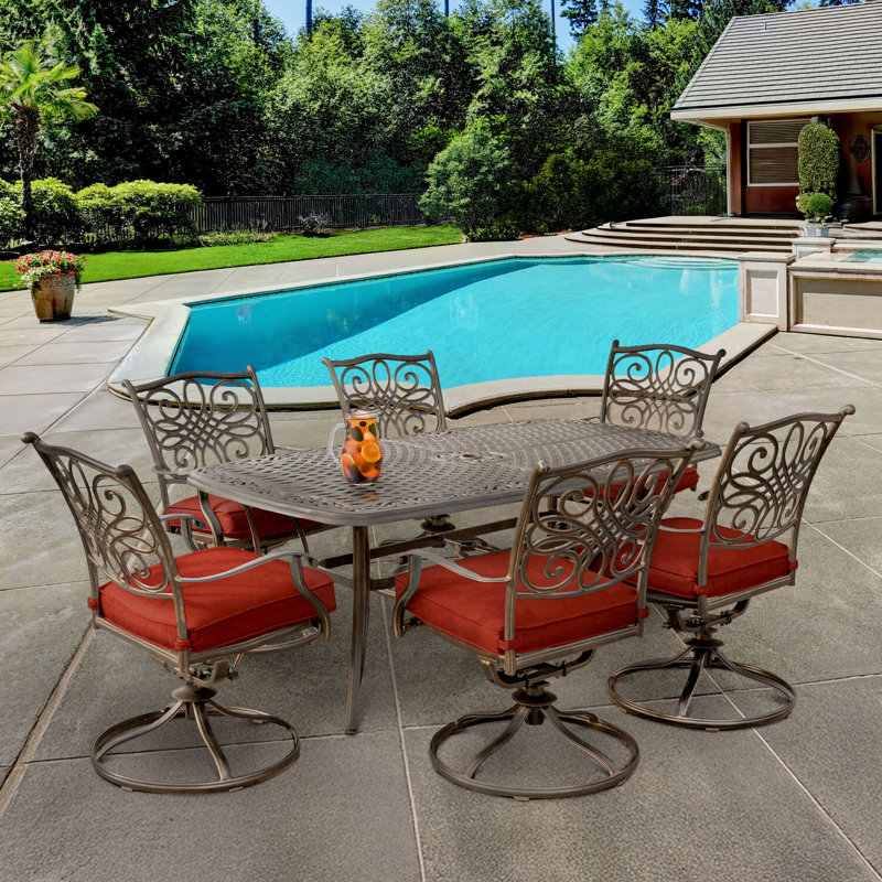 Racette 6 - Person Patio Dining Set with Rectangular Table