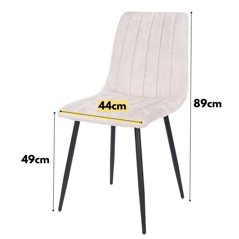 Kalie PAIR of Upholstered Dining Chairs, Natural