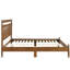 Grand lit plateforme au fini châtaignier - Meuble transitionnel pour chambre à coucher, structure en bois, sans sommier, H 64 po x 84,5 po x 47 po, fondation avec une chambre de livraison, livraison, H 64 po x 84,5 po x H 47 po-1966673240