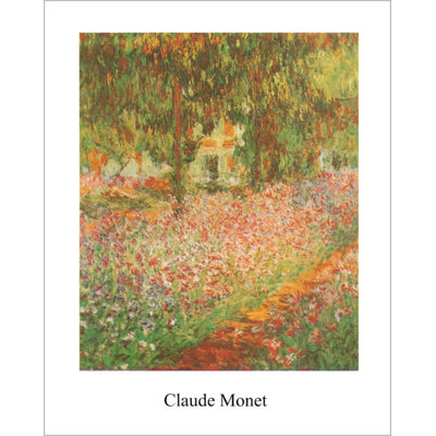 «Monets Garden at Giverny» par Claude Monet, reproduction d'art graphique sur papier sans cadre