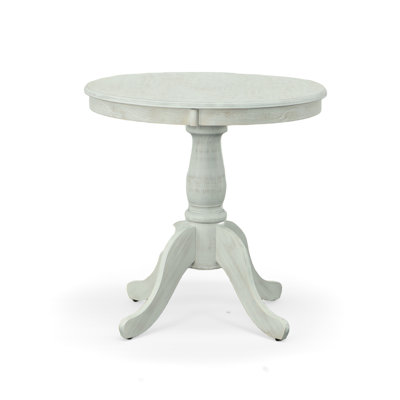 Table à piédestal ronde classique blanche de 30 pouces avec un design peu encombrant