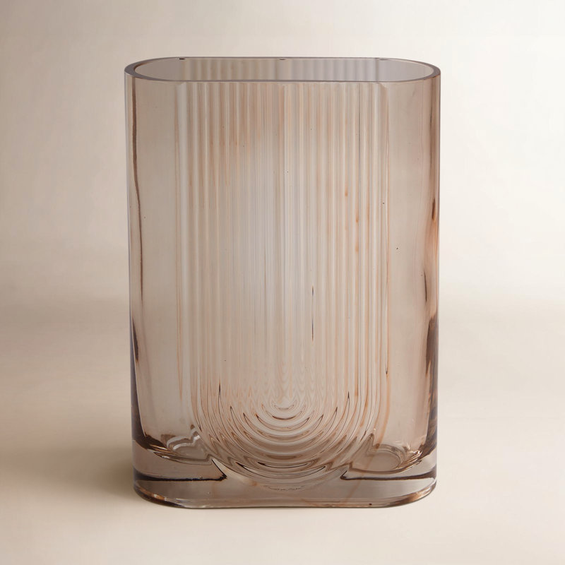 Brigida Handmade Glass Table Vase, 9.75" H x 7" W x 3" D