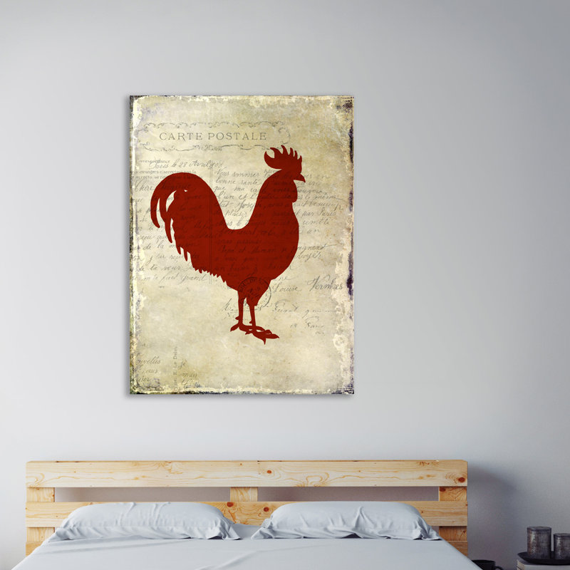 Rooster Silhouette 1 by Kimberly Allen - Wrapped Canvas Print, 41 cm H x 30 cm W x 4 cm D