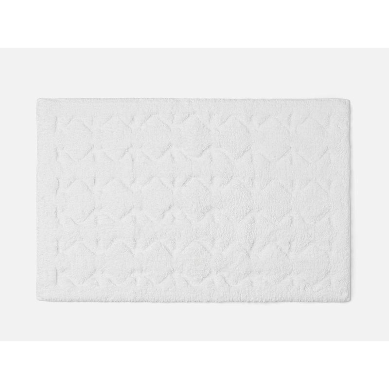 Diamond Shag Organic Geometric Bath Rug, Single - 36" L x 24" W, Alpine White
