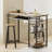 Dining Table Set for 2, Counter Height Kitchen Table and Chairs with Storage Shelves & Wine Rack, Bar Table Set with 2 Bar Stools, 3 Piece Dining Room Table Set for Small Space-290733202