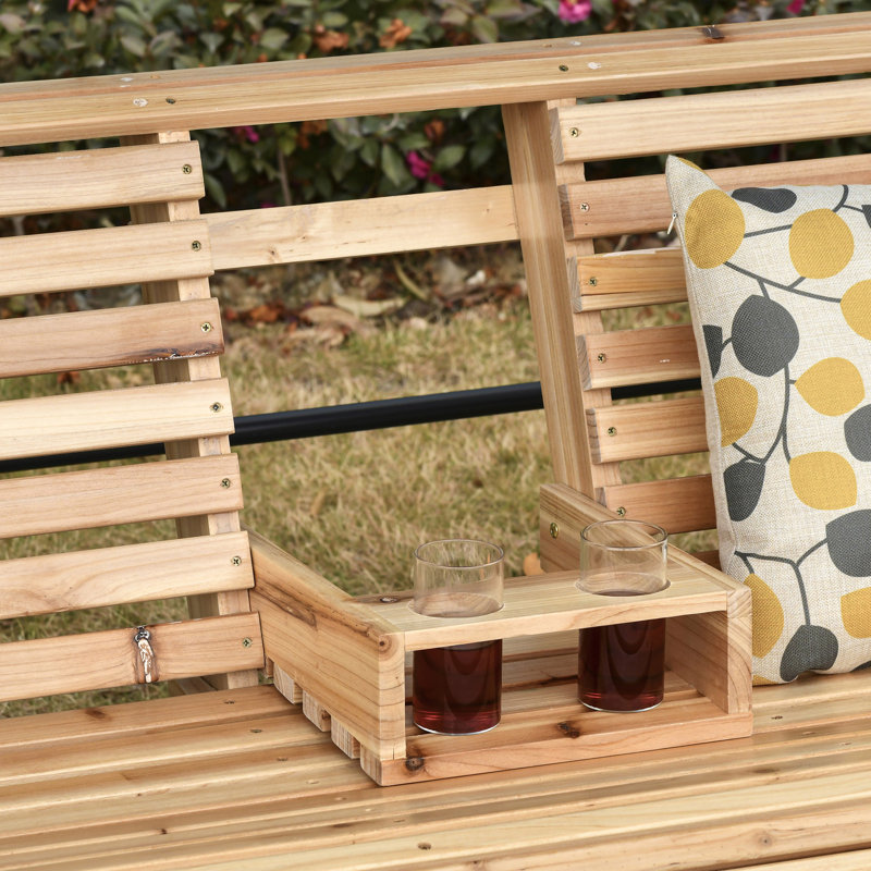 Patio Swing Bench With Folding Coffee Table