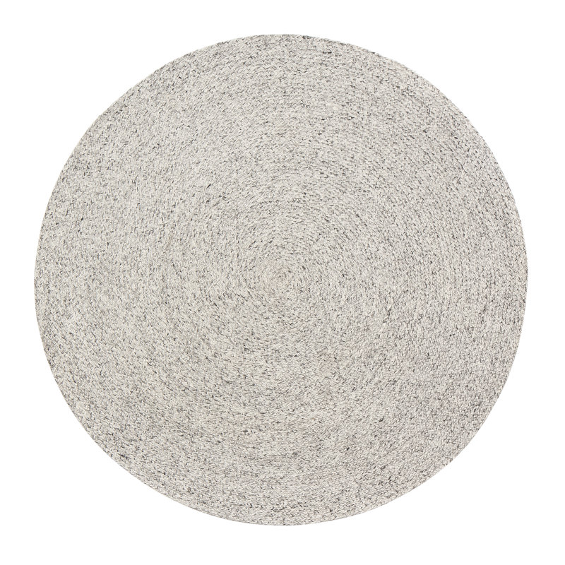Tapis gris / ivoire tressé à la main Winfred