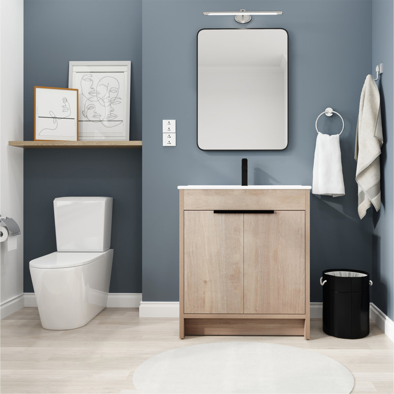 Marc Stylish Bathroom Vanity With Ceramic Sink And Soft-Close Doors, A Functional And Elegant Addition To Your Bathroom.