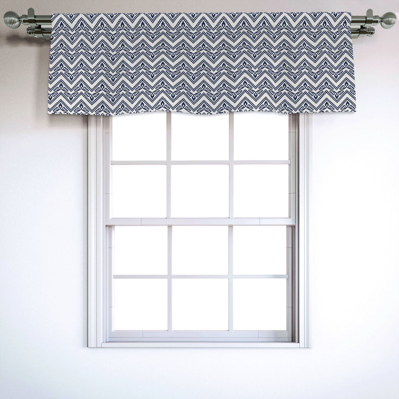 Sateen Chevron Ruffled Window Valance